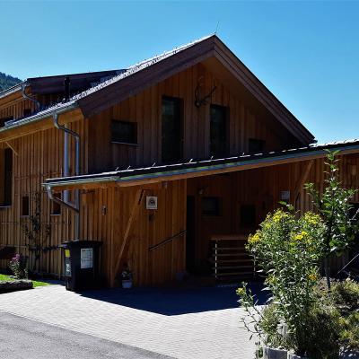 Chalet Murau Kreischberg Aussenansicht Sommer Eingang